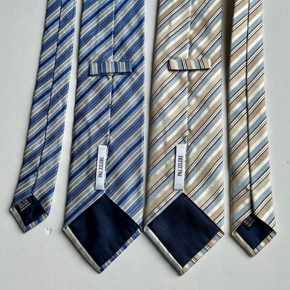 2 Pal Zileri classy striped all silk ties made in Italy 🇮🇹 - Picture 1 of 7